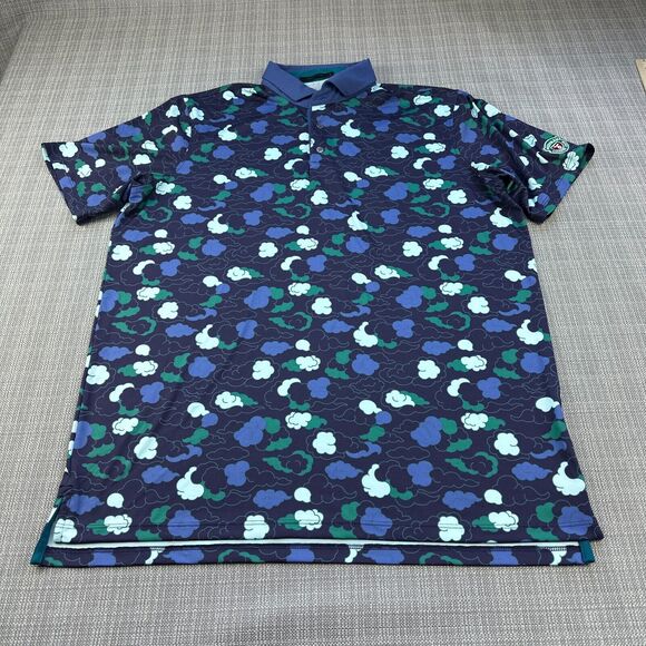 Greyson Other - Greyson Polo Shirt Mens Large Blue All Over Cloud Print Performance Golf Jersey